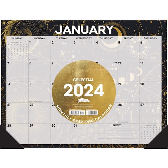 2024 Celestial Monthly Desk Calendar